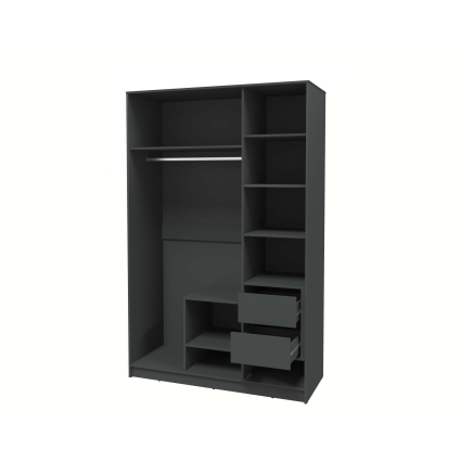 Шкаф распашной Тренд КТ-Ш3 (Антрацит ЛДСП/ Дуб английский ЛМДФ) Ш1360 В2128 Г547